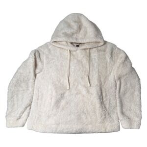 Universal Thread Fleece Hoodie Dog Bone Cream‎ White Cozy Soft Relaxed Fit XS